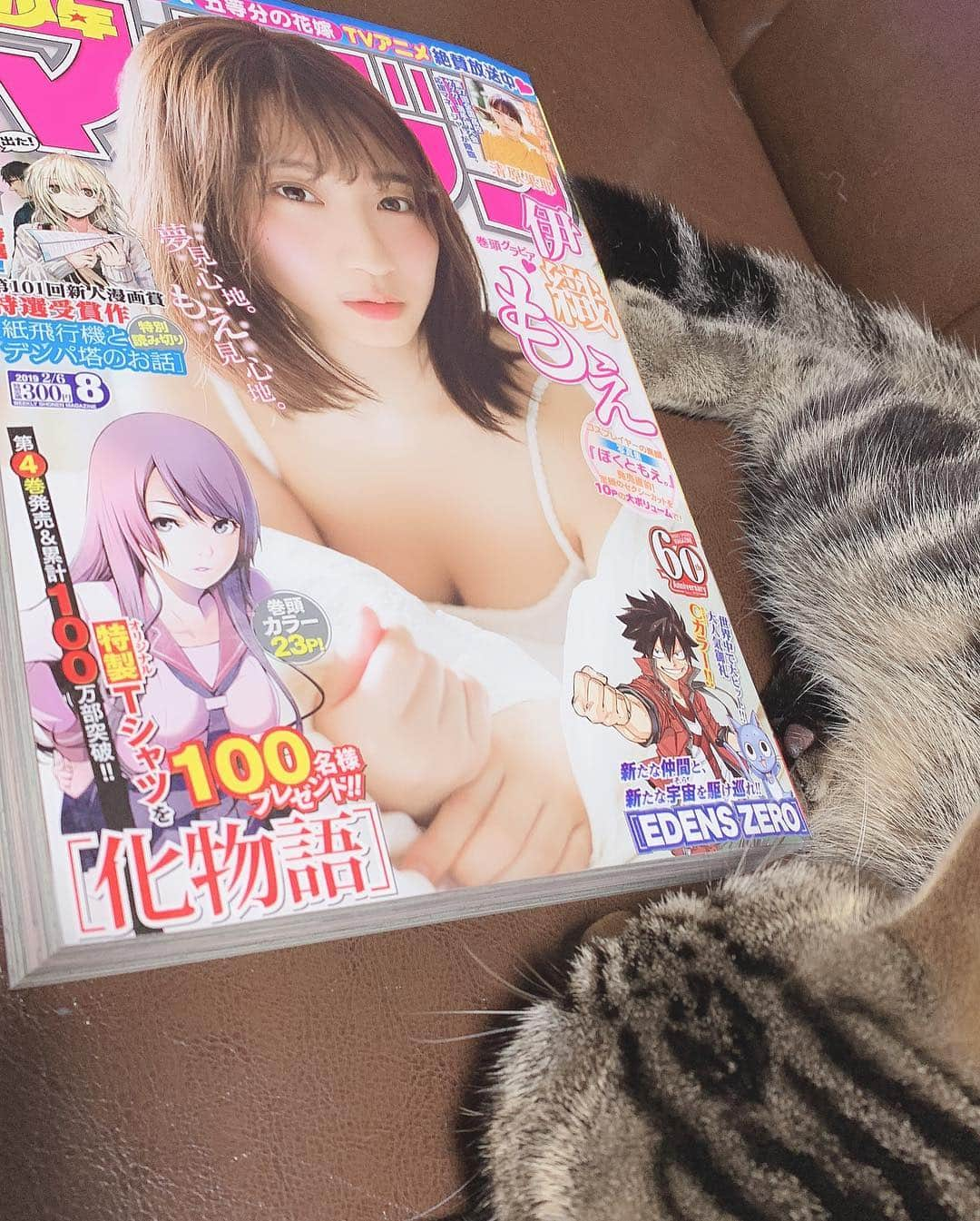 伊織もえさんのインスタグラム写真 - (伊織もえInstagram)「✨本日1/23日発売✨ 週刊少年マガジンさんにて表紙巻頭を飾らせて頂きました〜〜〜！！ まさかの少年誌の表紙を飾らせて頂くのは2回目です！！ ぜひチェックしてください〜⸜(*ˊᗜˋ*)⸝⋆*」1月23日 22時23分 - moe_five