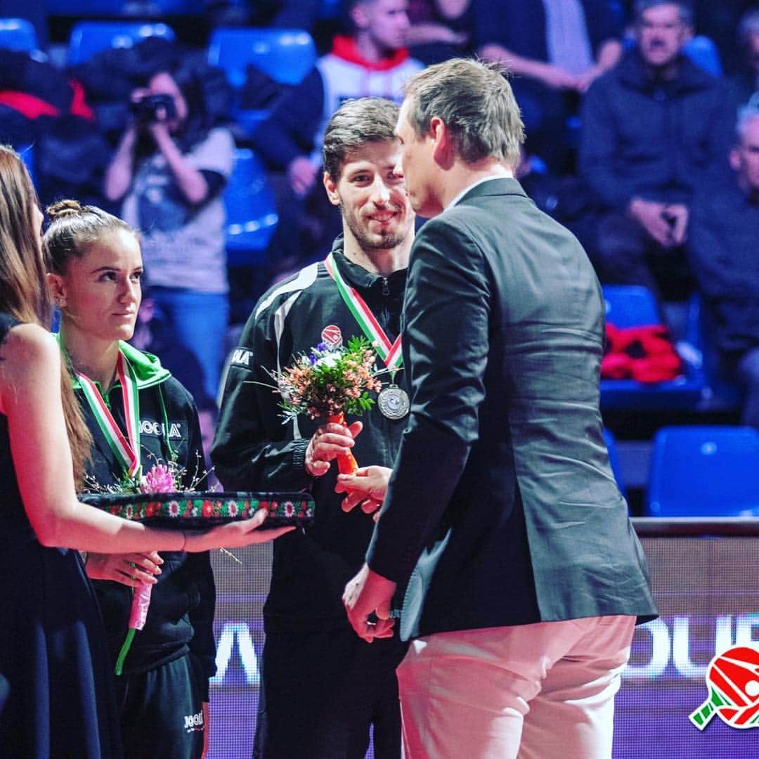 SZUDI Adamのインスタグラム：「Good start in 2019 by winning silver medal in Hungarian Open in mixed double! 🥈😊 #tabletennis #budapest #🇭🇺 #moatsz #rasanter #androtabletennis #ittf #ittfworldtour」