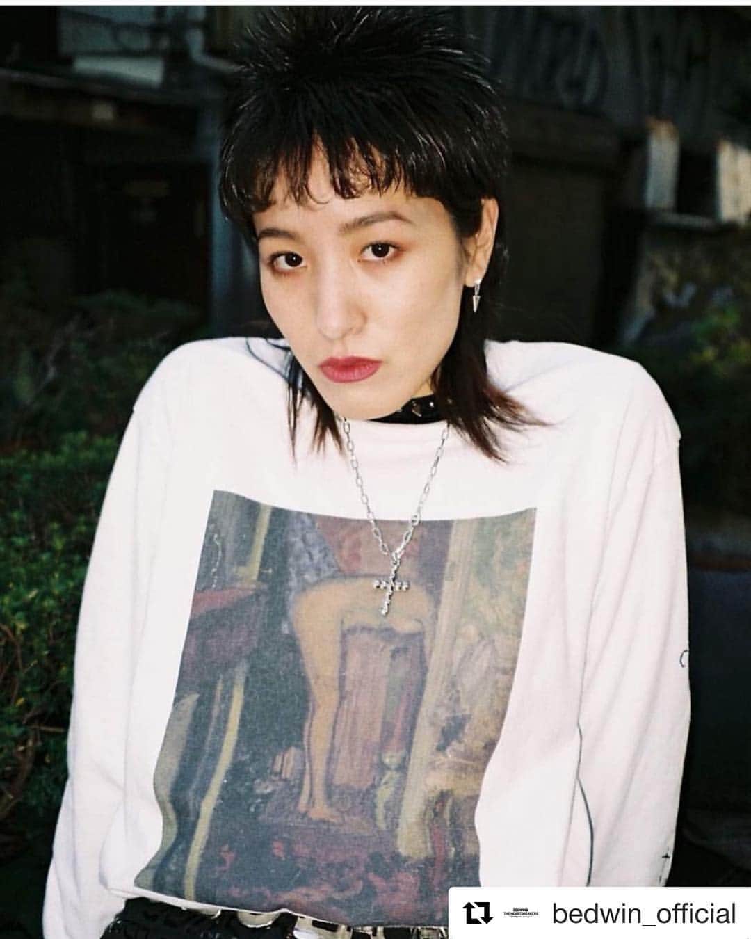 ベドウィンのインスタグラム：「#Repost @bedwin_official with @get_repost ・・・ Collaboration with @curtiskuligstudio long tee available in store @bedwin_the_heartbreakers #bedwinsnap」