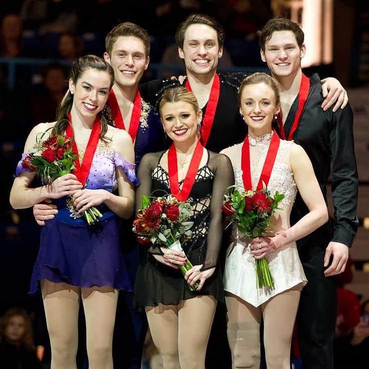 マイケル・マリナロのインスタグラム：「Dreams 💭 ➡️ Hard work 🛠 ➡️ Reality 🥇 .  Thanks to everyone who helped us achieve this goal. We’re thrilled, but far from satisfied. Four Continents next! . . 📸@enlightened_images #skatecanada #teamcanada #creatinghistory #jacksonfamily #CTNSC19 #champions #gold」