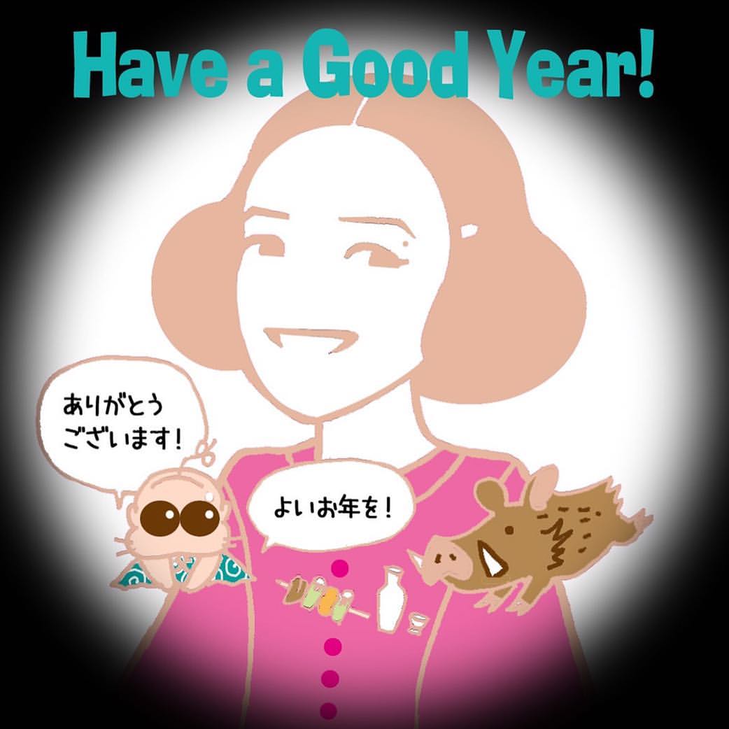原田知世のインスタグラム：「とりみきさんが「銀河絵日記」MVの私を描いて下さいました。 2018年の最後はこのイラストをアップさせていただきます💕 とりさん、ありがとうございました(^_^*) 2019年 笑顔あふれる年になりますように🕊」