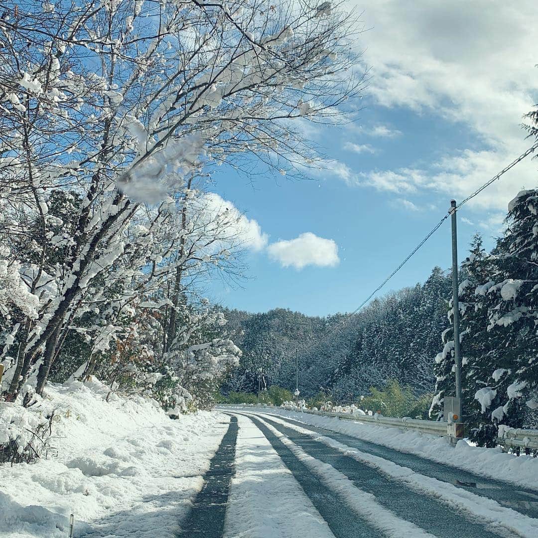 MEGのインスタグラム：「雪道、雪道、雪道。」