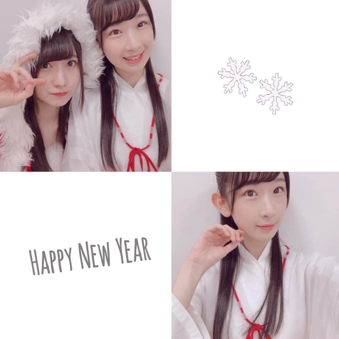 高橋七実のインスタグラム：「・ 明けましておめでとうございます🎍☺️ ・ 2019年もよろしくお願い致します！！ 今年も沢山の人に出会える年になりますように✨ ・ ・ 巫女さんの衣装です⛩ サンタさんのゆなこと巫女のななみ笑 ・ ・ #高橋七実#對馬優菜子#ゆななみ#つちま #あけましておめでとうございます #2019#宮城#新潟#ngt48」