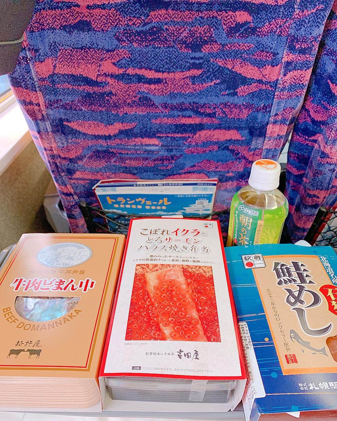 得あゆさんのインスタグラム写真 - (得あゆInstagram)「駅弁食べ比べ2019❤️🍚🚄👉🏻 ・ 食べ過ぎたーーーって思ったけど 駅弁はどれだけ食べても0キロカロリー👏🏻 新幹線の速度にカロリーが着いてこれないんだって🚄 サンドウィッチマンが言ってた。 ・ 真面目な話、 太らない！って思って食べると 本当に太りにくくなった🐷 大切な事だと思う🐷💓 ・ ・ ・ ・ ・ ・ #駅弁#東京#グルメ#食べ歩き#2019#ヘルシー#ダイエット#いくら#肉#お昼ごはん#ランチ#雪#冬#旅#旅行#女子旅#幸せ#友達#家族#インスタ映え#カメラ女子#ニット#帽子#knit#healthy#diet#lunch#travel#japanesefood#japanesegirl」1月3日 15時42分 - tokuayu819