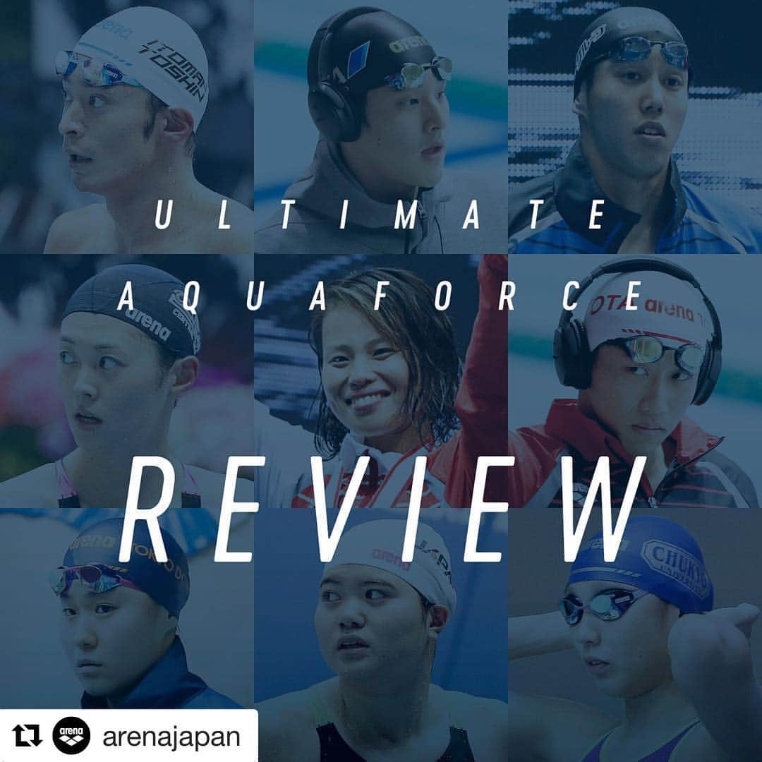 山根優衣のインスタグラム：「* #Repost @arenajapan with @get_repost ・・・ アリーナ契約選手９名の「アルティメット・アクアフォース 」着用レビューが公開！ 選手が選ぶ水着のポイントを参考に、自分に合った水着を選ぼう！ arena-jp.com/uaf/review . #アルティメット #アクアフォース #レビュー #アリーナ #新モデル #水着 #瀬戸大也 #入江陵介 #清水咲子 #藤森太将 #山根優衣 #川本武史 #長谷川涼香 #牧野紘子 #相馬あい . #arena #ULTIMATE #AQUAFORCE #newmodel #review #athlete」