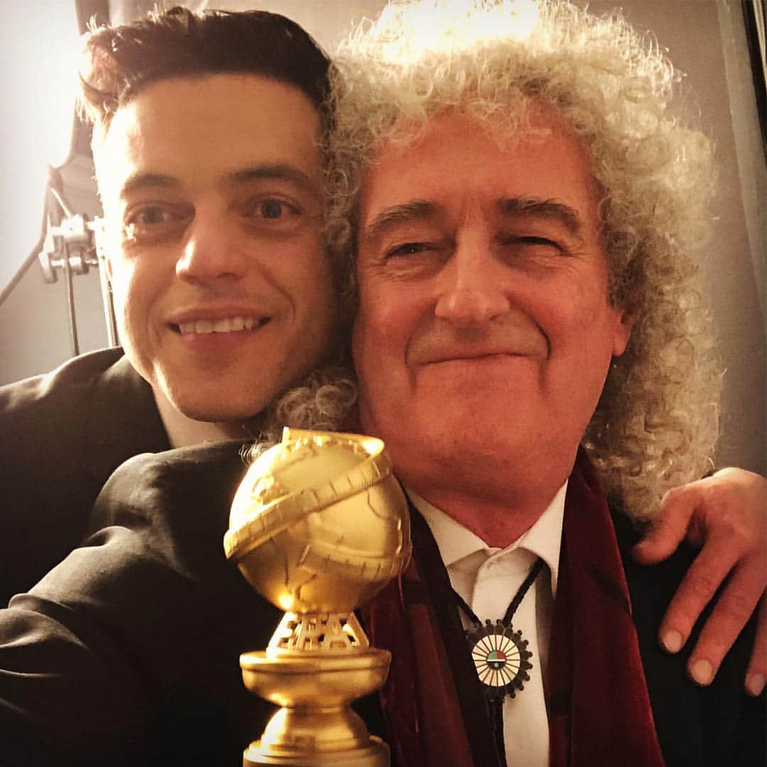 ブライアン・メイさんのインスタグラム写真 - (ブライアン・メイInstagram)「Thanks King Rami - you are IT !!! I’m still in shock at walking away with the two top awards of the night. THANK YOU Golden Globes !  BRI」1月7日 20時14分 - brianmayforreal