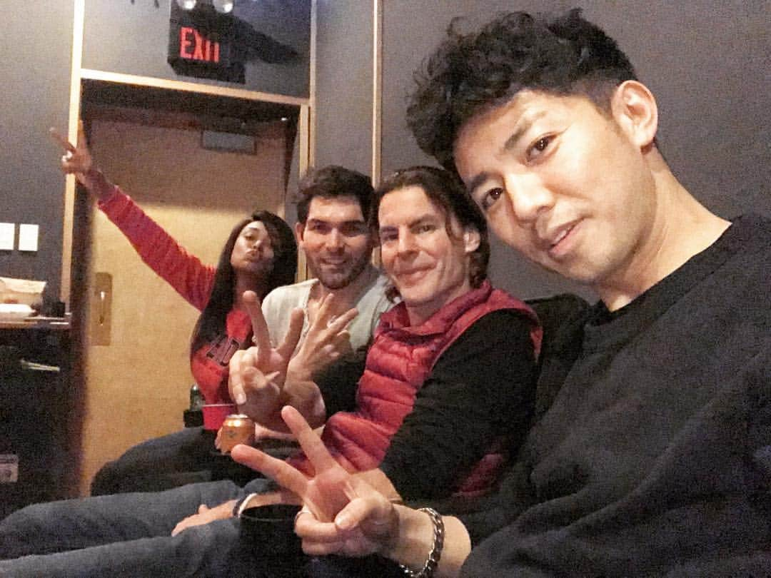 綾部祐二さんのインスタグラム写真 - (綾部祐二Instagram)「Team BREAKFAST in Nashville. Mr. Coffee  Mr. Doughnut Ms. Strawberry and Cream  Mr. Milk @corbettejackson @idreambettyidol」1月8日 17時33分 - yujiayabe