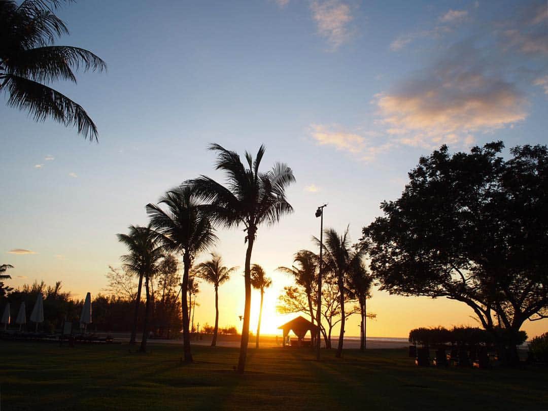 のインスタグラム：「2019.1.9✧ . 毎日サンセットが素晴らしかった！ 帰るの寂しいなぁ...🏝 . #シャングリララサリアリゾート #コタキナバル #ボルネオ島 #子連れ旅行 #サンセット #旅行」