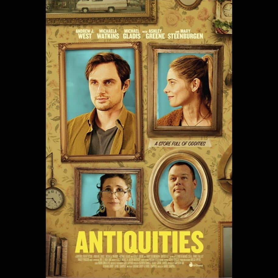 アンドリュー・J・ウェストのインスタグラム：「#Antiquitiesfilm opens Friday 1/25 in select cities across the US and on demand 1/29. I’ll be doing a q&a with some of the cast/crew this Friday @laemmletheatres Wilshire - come talk with us🥂」