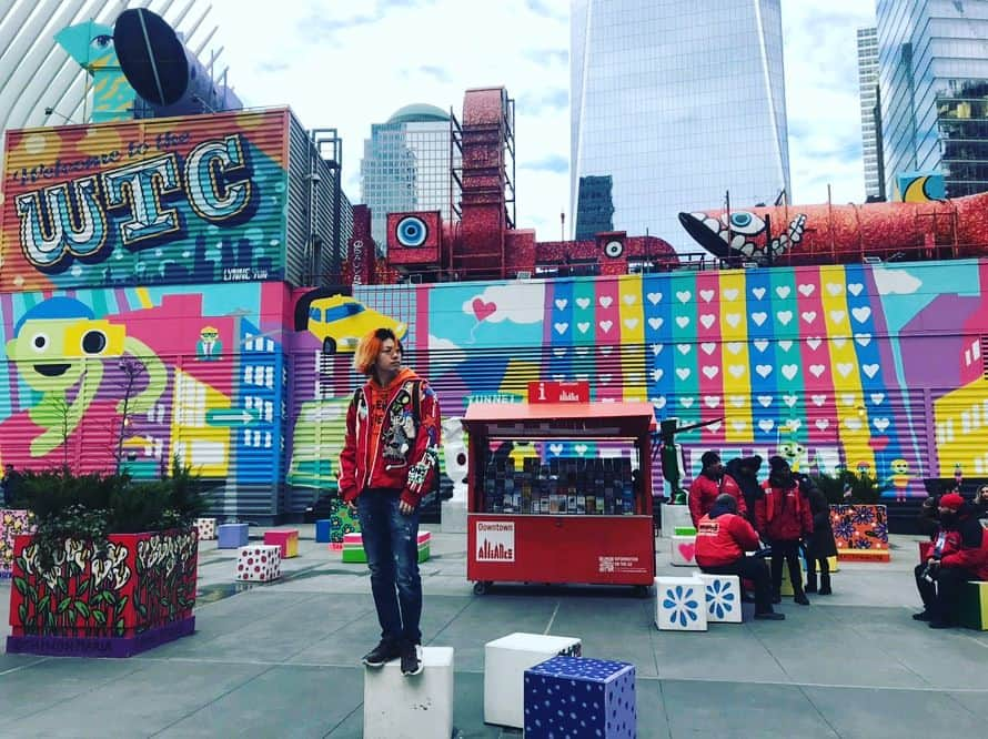 てつやのインスタグラム：「インスタ映えしようとしてるのにゆめまるが邪魔をする #nyc」