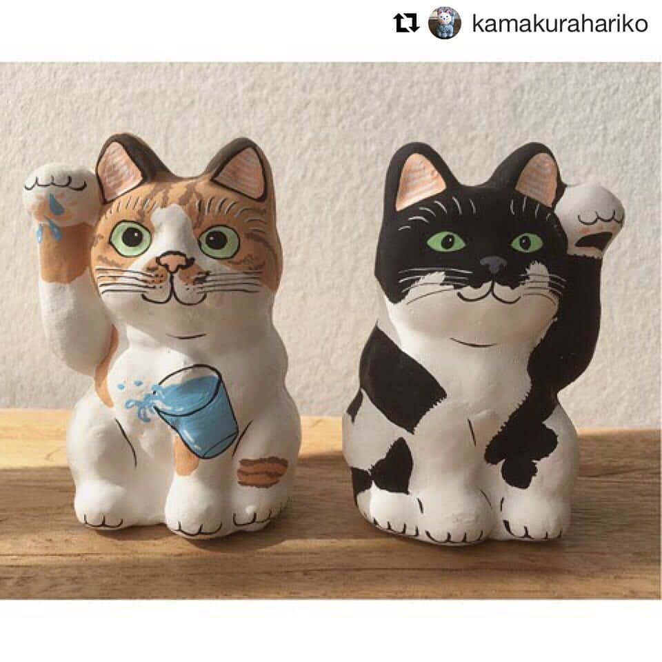 山田稔明さんのインスタグラム写真 - (山田稔明Instagram)「バンドメンバー五十嵐くん（@yuskeigarashi）が独立、「カマクラ張子」としてインスタも始めました。よしなに。 ・・・ #Repost @kamakurahariko ・・・ こちらもオーダーをいただいてお作りした招き猫です。 左の子が「きなこ」右の子が「こまめ」です。 @kinakomame さんの猫ちゃんたちです。 きなこちゃんが水を手ですくう仕草が特徴的で可愛いので、コップから溢れる水を描きました。手にも水滴が付いています。こまめちゃんの目も気に入っています。猫ちゃんの柄を観察しながら描くのはとても楽しいのです。  #カマクラ張子 #鎌倉張子 #張子 #招き猫 #鎌倉moln #moln #beckoningcat #猫 #cat #招き猫 #luckycat #japan #japanesecraft #beckoningcat #日本 #日本文化 #japanmade  #オーダー招き猫」1月10日 18時34分 - toshiakiyamada