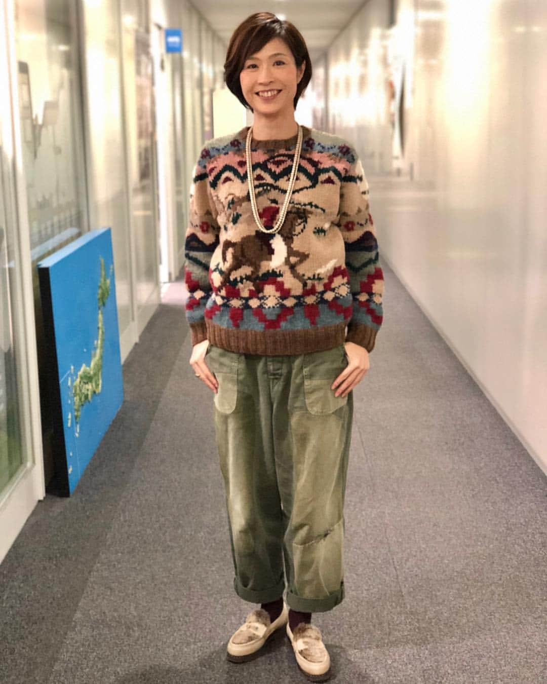 今村涼子さんのインスタグラム写真 - (今村涼子Instagram)「#私服 今日は寒かったんで #古着ニット #ラルフローレン ウールタイツに#パラブーツ#アメカジ」1月10日 22時11分 - ryoko.imamu