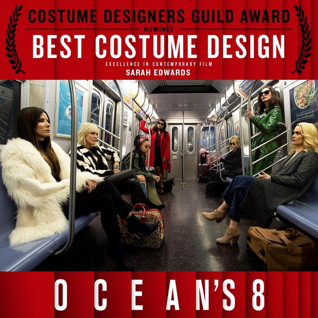 Ocean’s 8のインスタグラム：「Congrats to the #Oceans8 costume designer Sarah Edwards on her CDG nomination!」