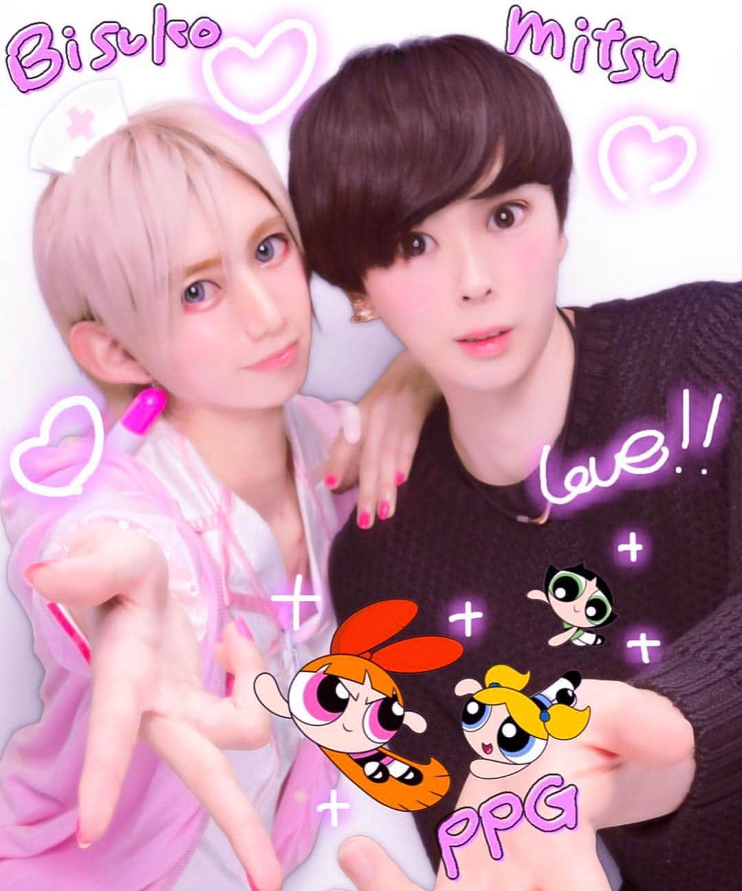 江崎びす子さんのインスタグラム写真 - (江崎びす子Instagram)「プリクラ💓 #powerpuffgirls  #purikura #gaycouple」1月14日 0時18分 - bisukoezaki