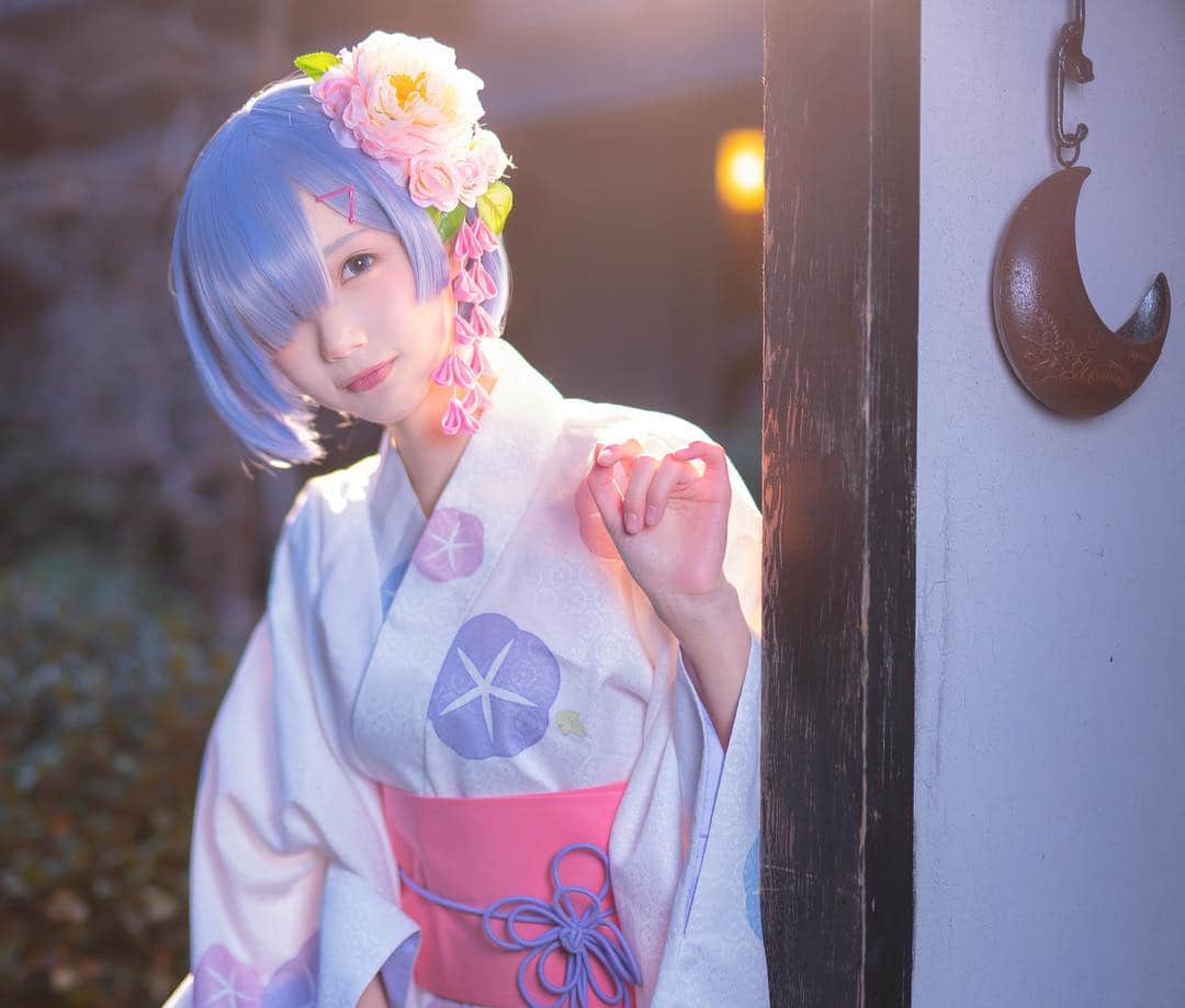 茶叶小果さんのインスタグラム写真 - (茶叶小果Instagram)「お帰りなさい🌸 #cosplay #rem #コスプレ #レム #浴衣」1月14日 15時55分 - chayexiaoguo