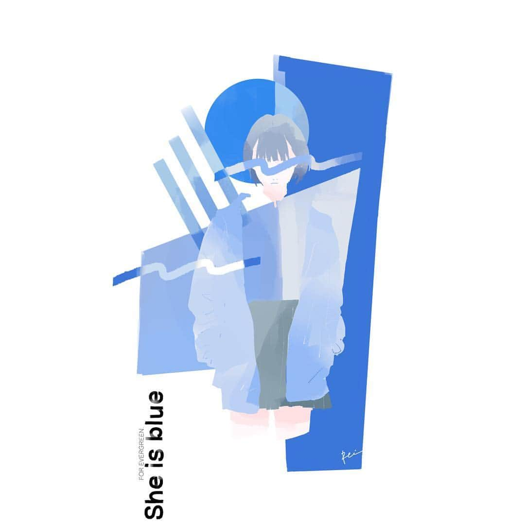 かとうれいのインスタグラム：「#sheisblue #illustration #artwork #drawing」