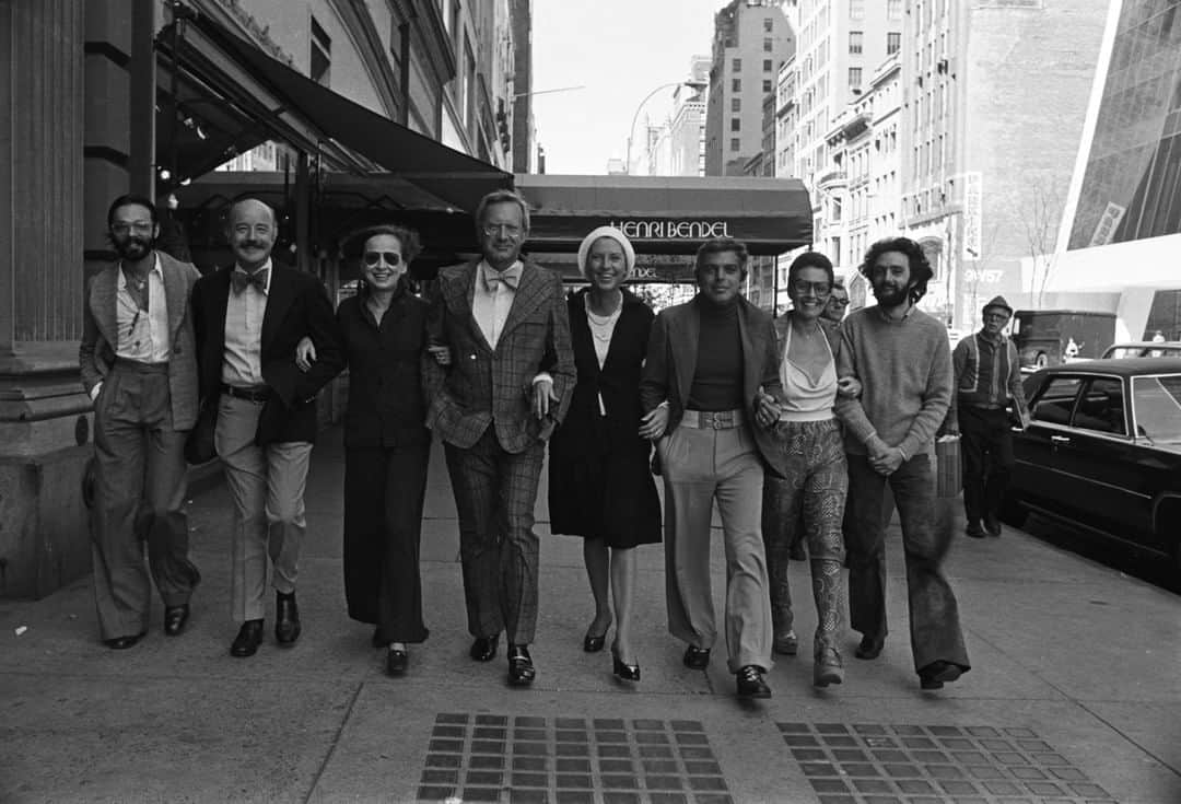 ヘンリベンデルのインスタグラム：「The world is your #fashionshow and our sidewalks are your #runway. 🌟 And our "new stars" of 1973 definitely knew that, including Gerry Stutz (center right) and Ralph Lauren (right of Gerry). Don't miss your FINAL chance to walk your way over to our #NYC #flagship before it closes TODAY at 5 PM! Hope to see you then.」