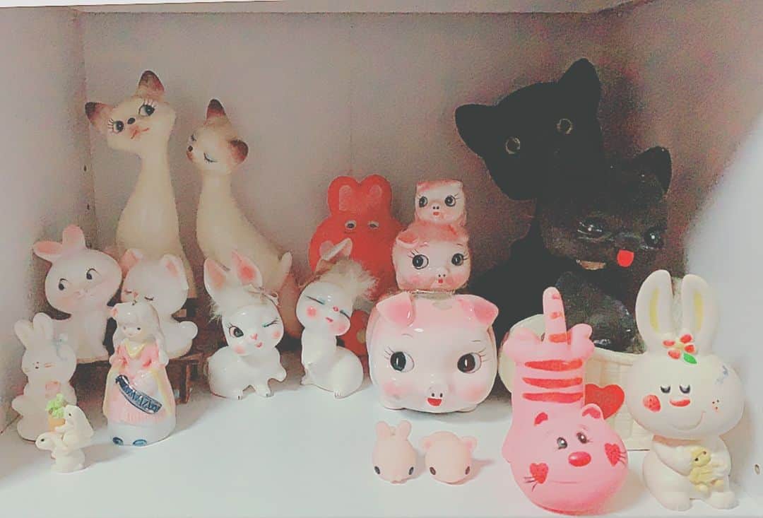 のインスタグラム：「#昭和レトロポップ #うさぎ #ねこ #ちょきんばこ」