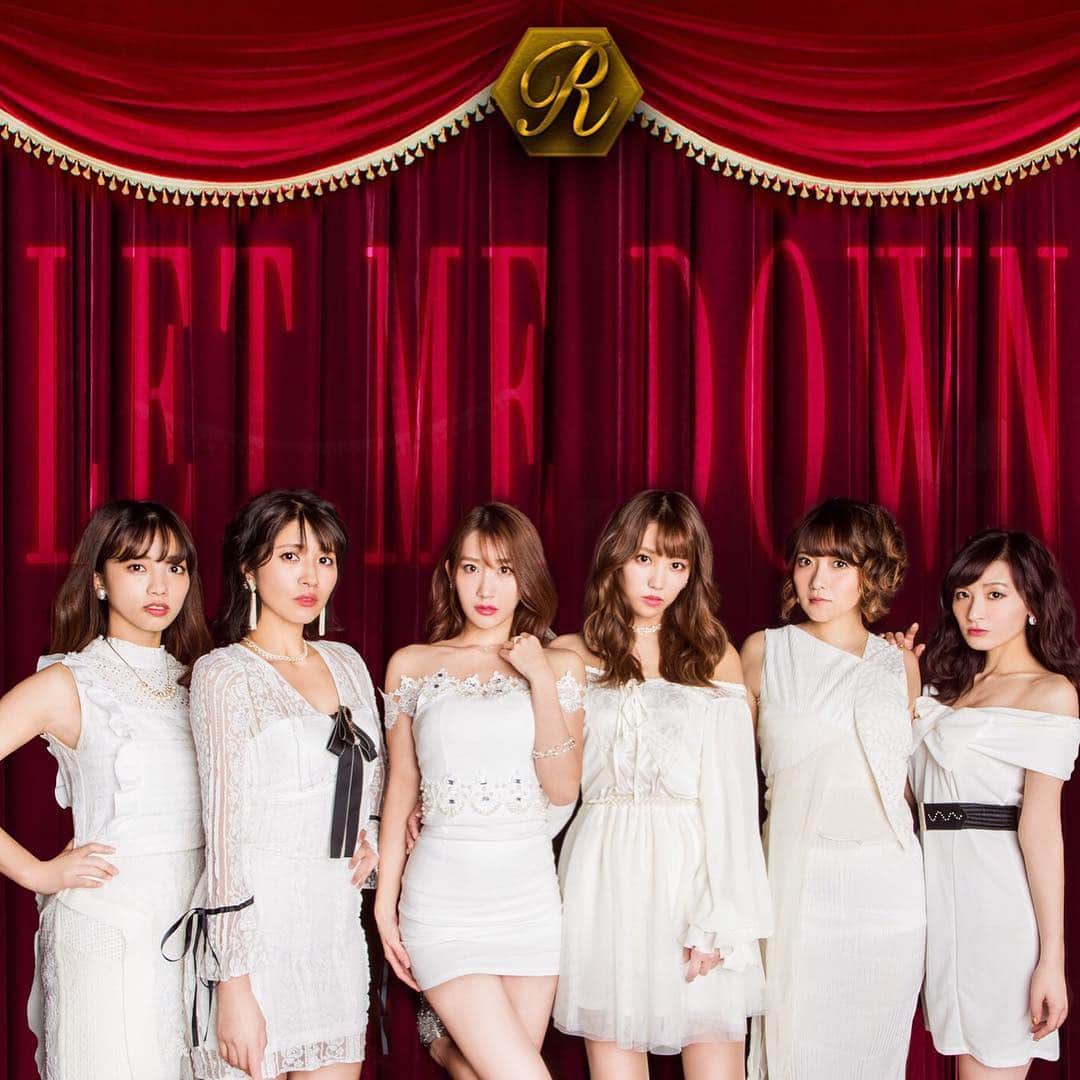 のインスタグラム：「💿 𝓡  single💿 『LET ME DOWN』  ついに‼️ジャケ写公開✨  1.LET ME DOWN 2.大キライ 3.I just wanna... 4.ANNIVERSARY love SONG  Photographer&design：圓岡淳 Hair&Make-up：菅野史絵 Sound director：中村康太  3/10は渋谷aubeにて、 発売&レコ発イベント開催！！ 色々な情報を次々発信して行くので、 いつもチェックしてね🙌❤️ #R #CDリリース #穐田和恵 #大河内美紗 #木本夕貴 #小原春香 #福田朱子 #藤社優美 #ジャケ写解禁 #ジャケ写 #応援よろしくお願いします」