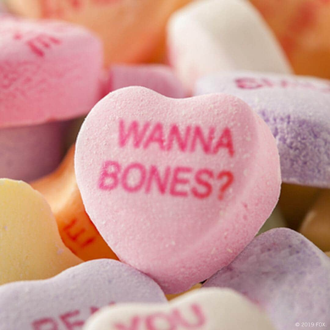 Bonesのインスタグラム：「With 246 episodes, you could Bones all day. #HappyValentinesDay #WannaBones」