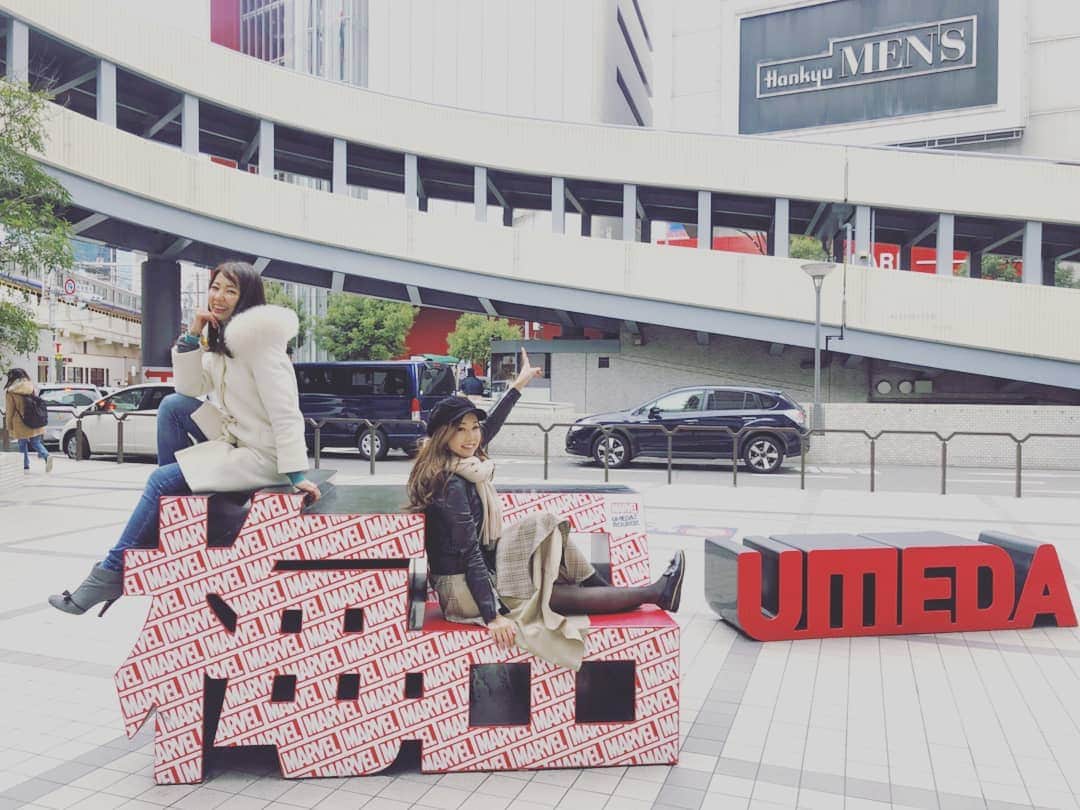 杉山由紀子のインスタグラム：「梅田！！！！！！w * * * * #大阪 #梅田 #oosaka #umeda #marvel #限定 #フォトスポット #おすすめ #決めてみたw #followme」