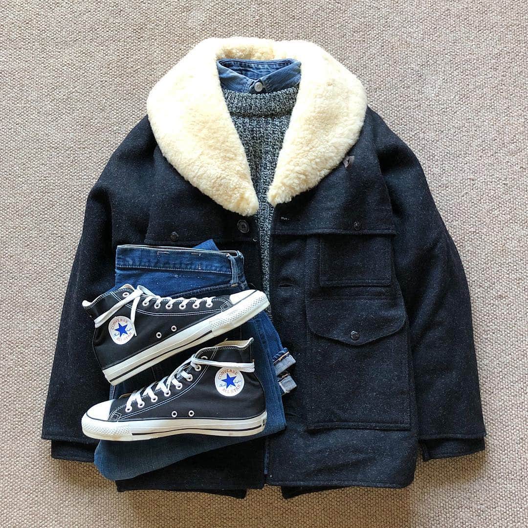 the.daily.obsessionsさんのインスタグラム写真 - (the.daily.obsessionsInstagram)「Today's Outfit. ↓ ＊#FILSON Wool Packer Coat ＊80's Vintage #PeterStorm Wool Ribbed Sweater ＊60's Vintage #HERCULES by #SearsRoebuck Indigo Denim Work Shirt ＊60's Vintage #Levis #505 #BigE Capital E-Model ＊90's Old #Converse All Star Hi Made in USA」2月15日 8時10分 - the.daily.obsessions