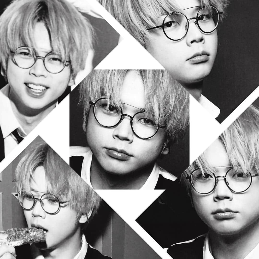 増田貴久ファンアカウントのインスタグラム：「EPCOTIA  ENCOREで見た、増田さんの丸眼鏡🥰 #5人の増田さん並べたらこちらを見つめてるような錯覚でなんか照れる #病気 . 雑誌でも見れるなんて♥️ . これは私物なんだろうか♥️ . 自己プロデュースさすが🐰 . ホントイケメン😭 モノクロにするとさらにかっこよき。 #増田貴久」
