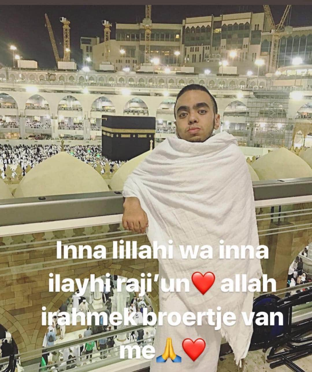 アドナネ・ティガドゥイニのインスタグラム：「🥺😞 allah y rahmak broertje ❤️ forever in me hart ❤️😢」