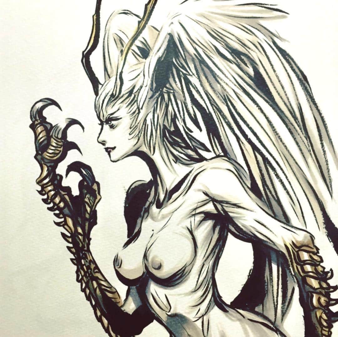 雨宮慶太さんのインスタグラム写真 - (雨宮慶太Instagram)「悪魔人間 #DEVILMAN #devilman #dragon #monster #dotart  #アート #japan  #Asia  #doddle  #sketch #woman #fairy #creature #pencil #draw  #drawing #instagood #draw #art  #illust  #illustration」1月25日 16時57分 - keitaamemiya