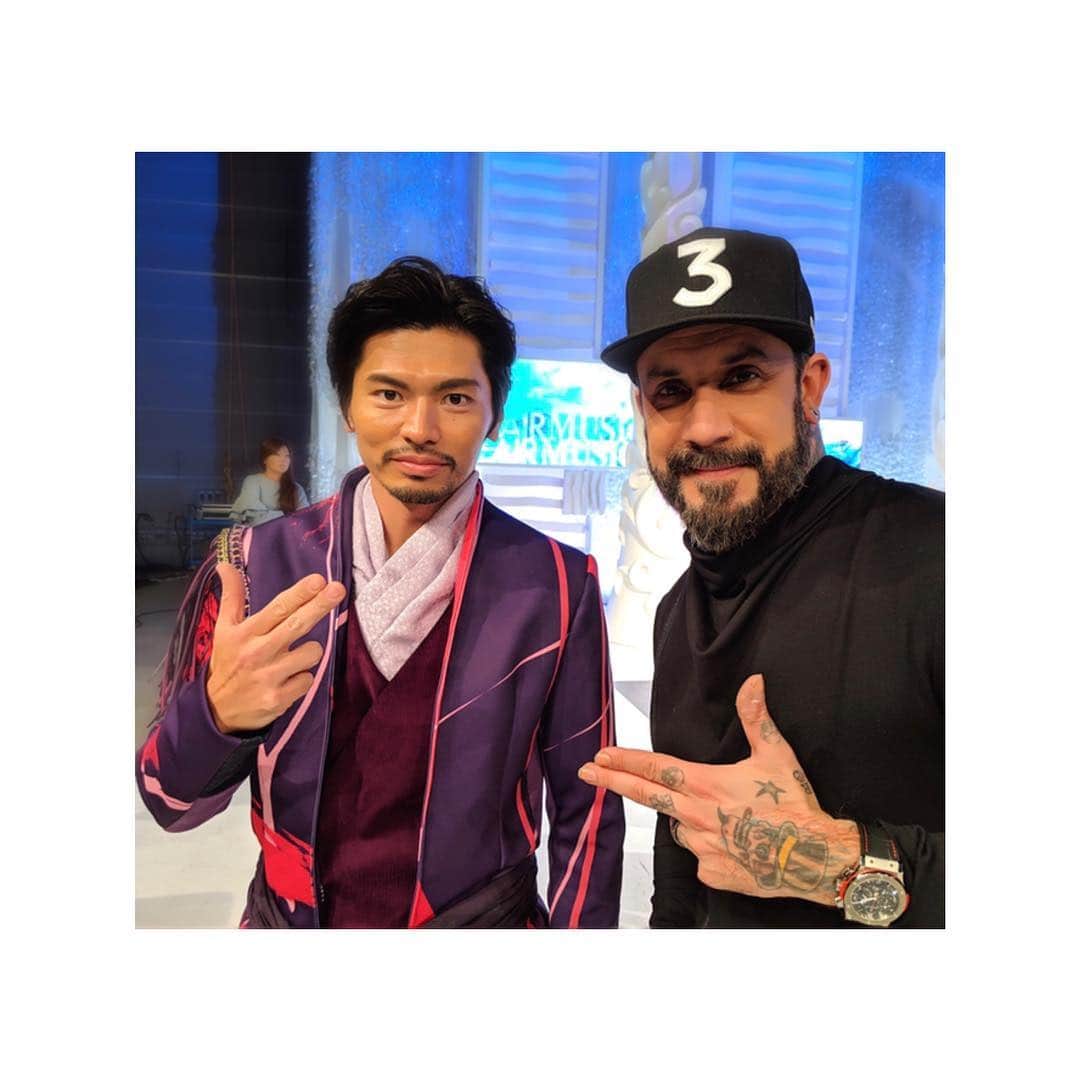 U-YEAH のインスタグラム：「My yearning and youth... Thank you @aj_mclean It was a pleasure to meet you!!! #backstreetboys  #dapump  #グループのヒゲ担当」