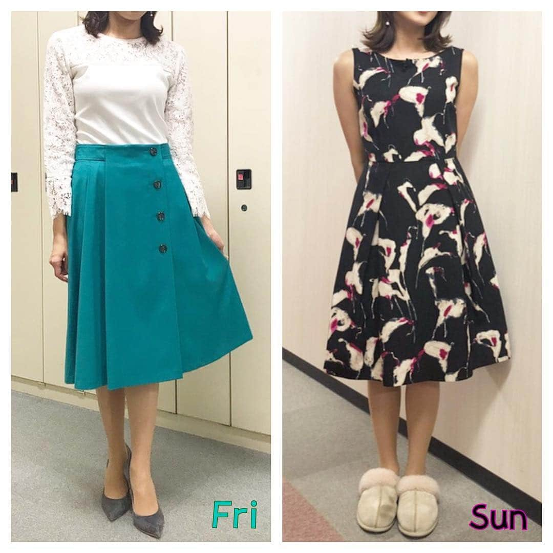 永島優美さんのインスタグラム写真 - (永島優美Instagram)「* 👗Weekly Coordinate（1/20-）👠 * 先週は珍しく花柄のワンピースを着ました💐 早くも衣装は少しずつ春物です♪ * 1月もあと少し❄︎ 明日からまた1週間頑張りましょうね〜😌✨ - - - - - - - - - - - - - - - - - - - - - - - 👗#weeklyコーデ （Mon＆Tue ▶︎ Wed＆Thu ▶︎ Fri＆Sun） #coordinate #めざましテレビ #ジャンクスポーツ  #久しぶりにスリッパ姿すみません👣」1月27日 15時13分 - yuumi_nagashima