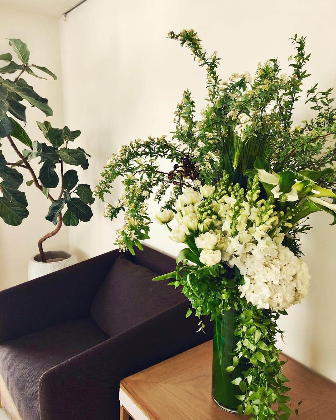 蛯原友里さんのインスタグラム写真 - (蛯原友里Instagram)「・ お家にフラワーアーティスト 東信さんのお花を飾らせて頂いています。 ・ #リビングにお花があるといいですね #flowers #relax」1月29日 15時38分 - yuri_ebihara