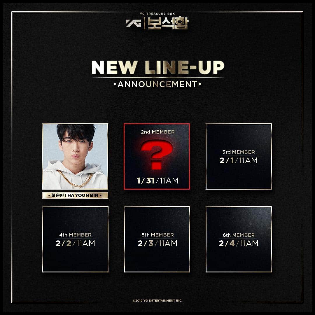 YGさんのインスタグラム写真 - (YGInstagram)「NEW LINEUP MEMBER #2 COMING SOON ⠀⠀⠀⠀⠀⠀⠀⠀⠀⠀⠀⠀⠀⠀⠀⠀⠀ ✨ 2019.01.31 11AM kst ⠀⠀⠀⠀⠀⠀⠀⠀⠀⠀⠀⠀⠀⠀⠀⠀⠀ #YG보석함 #YG_TREASURE_BOX #보석함 #NEW_LINEUP #2ND_MEMBER #COMINGSOON #20190131_11AM #YG ⠀⠀⠀⠀⠀⠀⠀⠀⠀⠀⠀⠀⠀⠀⠀⠀⠀」1月30日 11時00分 - yg.treasurebox