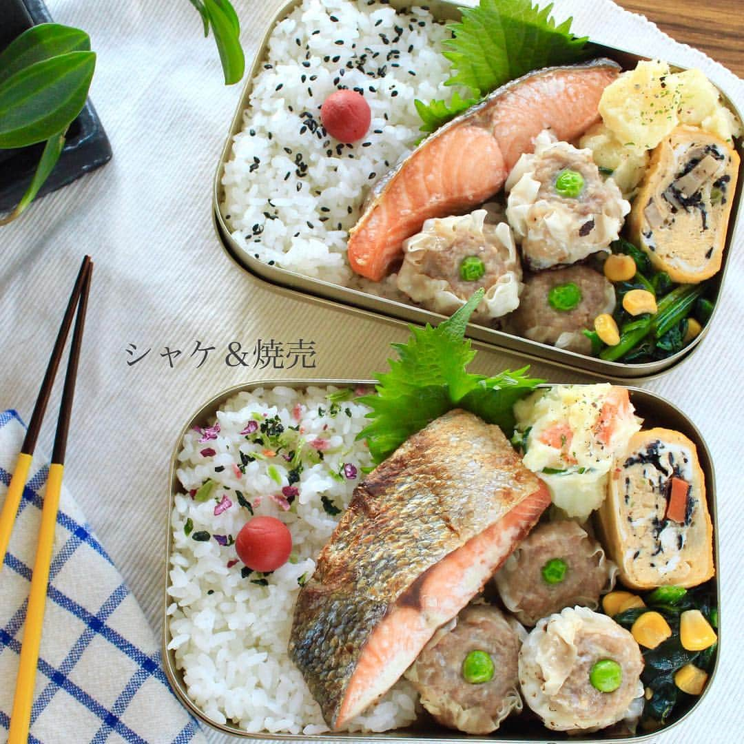 takakoさんのインスタグラム写真 - (takakoInstagram)「またまたまとめて、パパ弁当×5 🍱💁🏻‍♀️👨🏻 ・ ・ ⚫︎チーズイン、煮込みハンバーグ ⚫︎ひじき炊き込みごはんと手羽中唐揚げ ⚫︎シャケと焼売弁当 ⚫︎蓮根タルタルたっぷりチキン南蛮 ⚫︎漬けマグロとサーモンの散らし寿司 ・ ・ ・ ２歳の娘がポテサラ大好きなので、 ポテサラがほぼ毎日入ってる〜👀。 パパ弁当と一緒に作っている娘弁当も、 数日分 @ya.takaco にまとめてみました💁🏻‍♀️ 変わりばえはしないけど良かったら見てみてね❤︎ ・ ・ ・ ポテサラと言えばで思い出した、 息子の好き嫌いの話です。 息子は野菜をあまり食べなかったので、 マヨネーズとかドレッシングとか工夫したら もっと沢山食べてくれるのかな。 ポテサラは絶対好きだし必須！ とずっと思ってました。 でも年長さんになってから、 息子は野菜には塩を振って食べるのが 一番好きだという事が発覚… なんとヘルシーな。。。 子どもはマヨネーズが好きだと思い込んでたけど そんなシンプルが好きだったのね。 とびっくりしました。 思い込みって選択肢を狭めてしまうなって 思った話でした〜（オチなし😂🙏🏻） ・ ・ ・ #ハンバーグ弁当 #ハンバーグ  #お弁当 #おべんとう #お昼ごはん #昼ごはん #ランチ #お昼が楽しみになるお弁当 #obento #bentobox #bento #lunch #lunchbox #foodstagram #japanesefood #onigiri #macaroni #cooking #lin_stagramer #delistagrammer #cookingram #yammy #アイザワ #工房アイザワ #公長齋小菅 #お弁当箱」1月31日 7時54分 - ya.takaco.ba