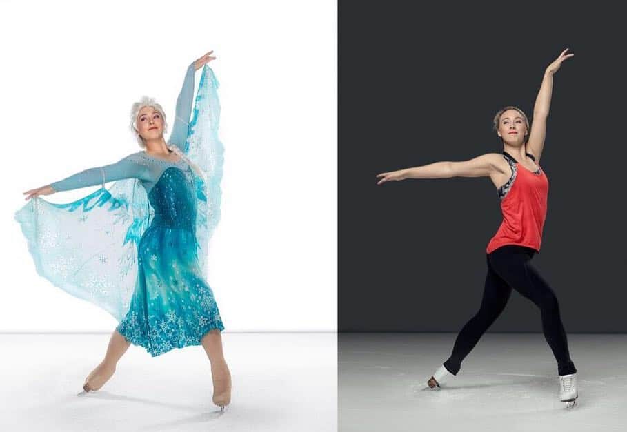 のインスタグラム：「Look how cool our athletic photos for @disneyonice came out! Took these back in Glasgow and we can finally share!!! 😊⛸❄️✨👏」
