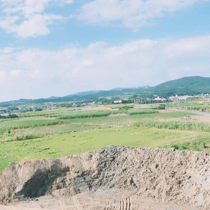 藤平尚真のインスタグラム：「田んぼと山 🤯  #久米島」