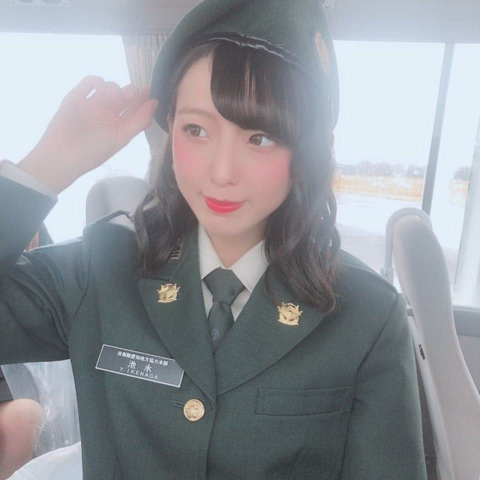 池永百合さんのインスタグラム写真 - (池永百合Instagram)「陸上自衛隊の制服！！ ・ ・ ベレー帽お借りしてかぶったよ💓💓 ・ ・ ・ #自衛隊 #陸上自衛隊 #制服 #池永百合 #dela #アイドル #idol #レースクイーン #中スポ公認グランパス応援マネージャー」2月1日 1時47分 - ikenaga_yuri