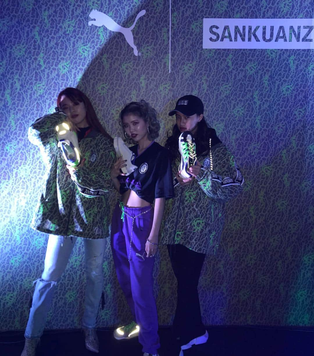 武部柚那さんのインスタグラム写真 - (武部柚那Instagram)「@puma × @sankuanz_official  with @ayayangram  @kurumi_0125_ 💁‍♀️💁‍♀️ 可愛いシューズと可愛いジャージ🤤❤️ イベントMCあややん お疲れ様😇💓」2月2日 0時44分 - yuzuna__takebe__official