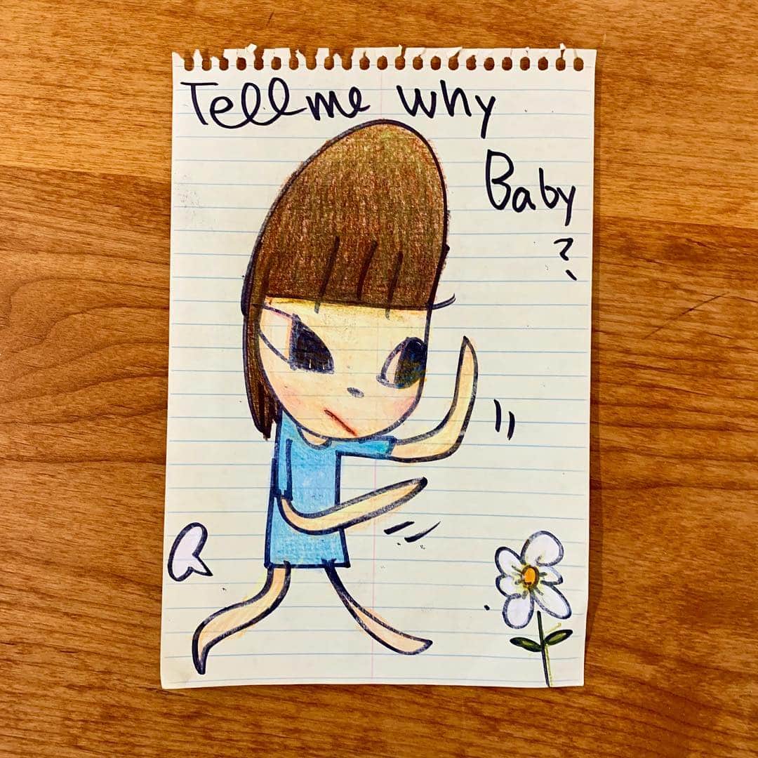 奈良美智さんのインスタグラム写真 - (奈良美智Instagram)「“ THANK YOU FOR RAMONES ” “ TELL ME WHY BABY ? ”」2月3日 13時42分 - michinara3