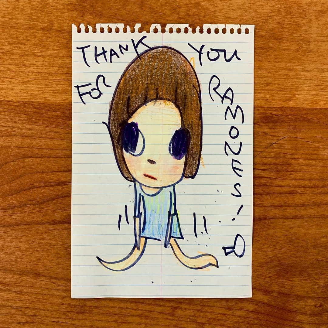 奈良美智のインスタグラム：「“ THANK YOU FOR RAMONES ” “ TELL ME WHY BABY ? ”」