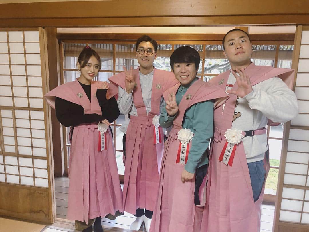 近藤千尋のインスタグラム：「岡山の最上稲荷さんでの豆まきに 参加させて頂きました😍✨ 小さい頃から馴染みのある 最上稲荷さんでお仕事、とても 幸せな1日でした❣️ ハナコさん、沢山娘と遊んでくれて ありがとうございました✨ 菊田さんと娘はマブダチに なっていました😂🌈」