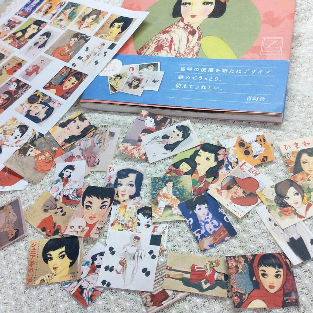 Akikoのインスタグラム：「Junichi Nakahara handmade stickers ✂️ 中原淳一のハンドメイドステッカー💕  #handmade#stickers#junichinakahara#illustration#retrostickers#japaneseillustrator#handmadestickers#ハンドメイド#ハンドメイドステッカー#中原淳一#シール#イラスト#レトロステッカー#イラストレーター#日本のイラストレーター」