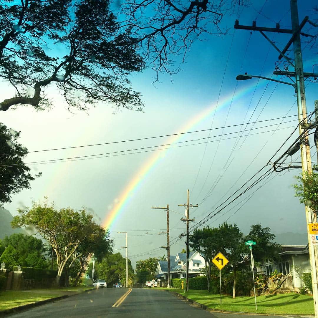 工藤まやさんのインスタグラム写真 - (工藤まやInstagram)「帰路はいつも虹方向🌈🌈 #hawaii#rainbow#instadaily」2月6日 13時11分 - mayahawaii325