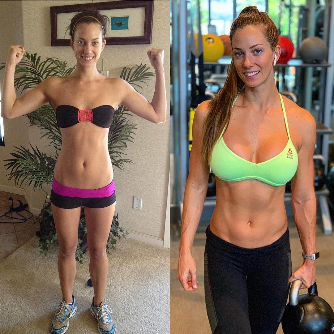 Janna Breslinさんのインスタグラム写真 - (Janna BreslinInstagram)「7 years later & 20 lbs heavier! 💪🏻😈 21 & 28 years old! The pic on the left was my first progress picture of ALL TIME! 👶🏻 I remember it was the day I decided to begin my fitness journey!! I can’t believe I’m actually showing it 😝… no makeup in either too 🙈 Haha! - ⬇️ Key points I’ve learned in the past 7 years‼️ - ▪️FOOD IS FUEL not an enemy. ▪️You don’t need to be and shouldn’t be obsessive about food & fitness to see results. It should be an enjoyable journey. ▪️Food & fitness should NOT take over your life. ▪️One or a few “cheat meals” will not ruin your progress... they can actually be beneficial sometimes! ▪️You should enjoy the way YOU do fitness. What’s right for you may not be what’s right for someone else. ▪️F&CK THE SCALE. ▪️Carbs and/or fat are NOT bad. They are both EXTREMELY important for health and hormones. ▪️Cardio is NOT the only way to burn fat. ▪️You do not need to workout hours everyday to see results. - I’ve learned way more than that obviously but those are some key points that I really want to express 🔥 If you need help with workouts and recipes, 📲 Download my iOS app! ✅ Less than $2 a week!! The link is in my bio! ————————————————————— #transformation #progress #fitbody #heathybody #healthymind #healthylife #motivation #fitgoals #muscle #bikinibody」2月7日 9時09分 - jannabreslin