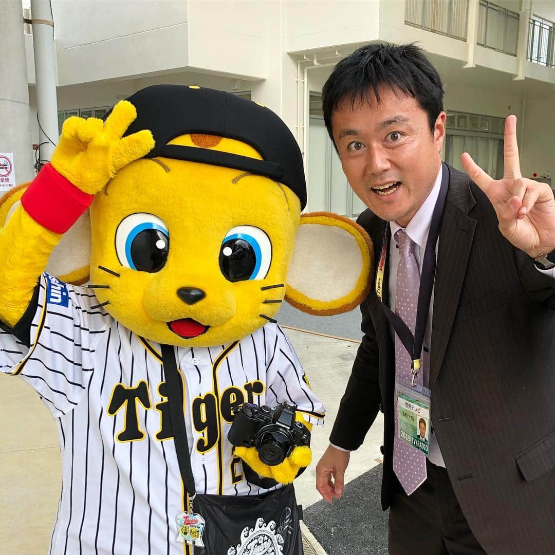 本野大輔のインスタグラム：「阪神沖縄キャンプ。 第2クール終了です。  私は1月31日のキャンプイン前日から今日までの8日間、代表インタビューや、すまたんの取材など担当してきました。 今日で沖縄阪神キャンプ取材おしまいです。  これからも野球中継や、すまたんで、阪神情報お伝えしていきます！  #阪神タイガース #阪神 #タイガース #沖縄 #宜野座キャンプ #キー太 #すまたん #本野大輔 #キャンプ」