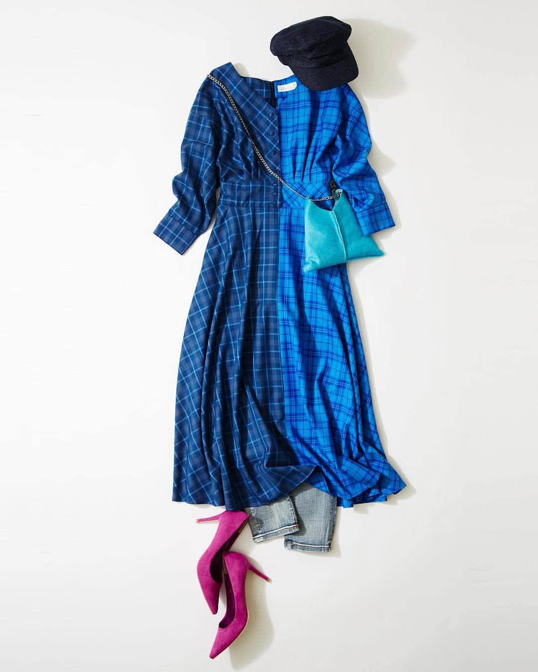 ルミネ公式のインスタグラム：「レディなスタイルに帽子でボーイズミックス #ワンピース ¥17,000+TAX #デニム ¥18,000+TAX #キャスケット ¥4,900+TAX #パンプス ¥12,000+TAX #バッグ ¥16,000+TAX ・ [ #LUMINEMAGAZINE ] #lumine #ルミネ #ルミネ新宿 #アンドクチュール #ドロシーズ #アディナミューズ #ootd #outfit #fashion #coordinate #コーディネート #ファッション #デイリーコーデ #コーデ #フォロー #田沼智美 http://magazine.lumine.ne.jp/?p=80482 ※商品の価格や取り扱い状況は撮影時点のもので、変更になることがあります。」