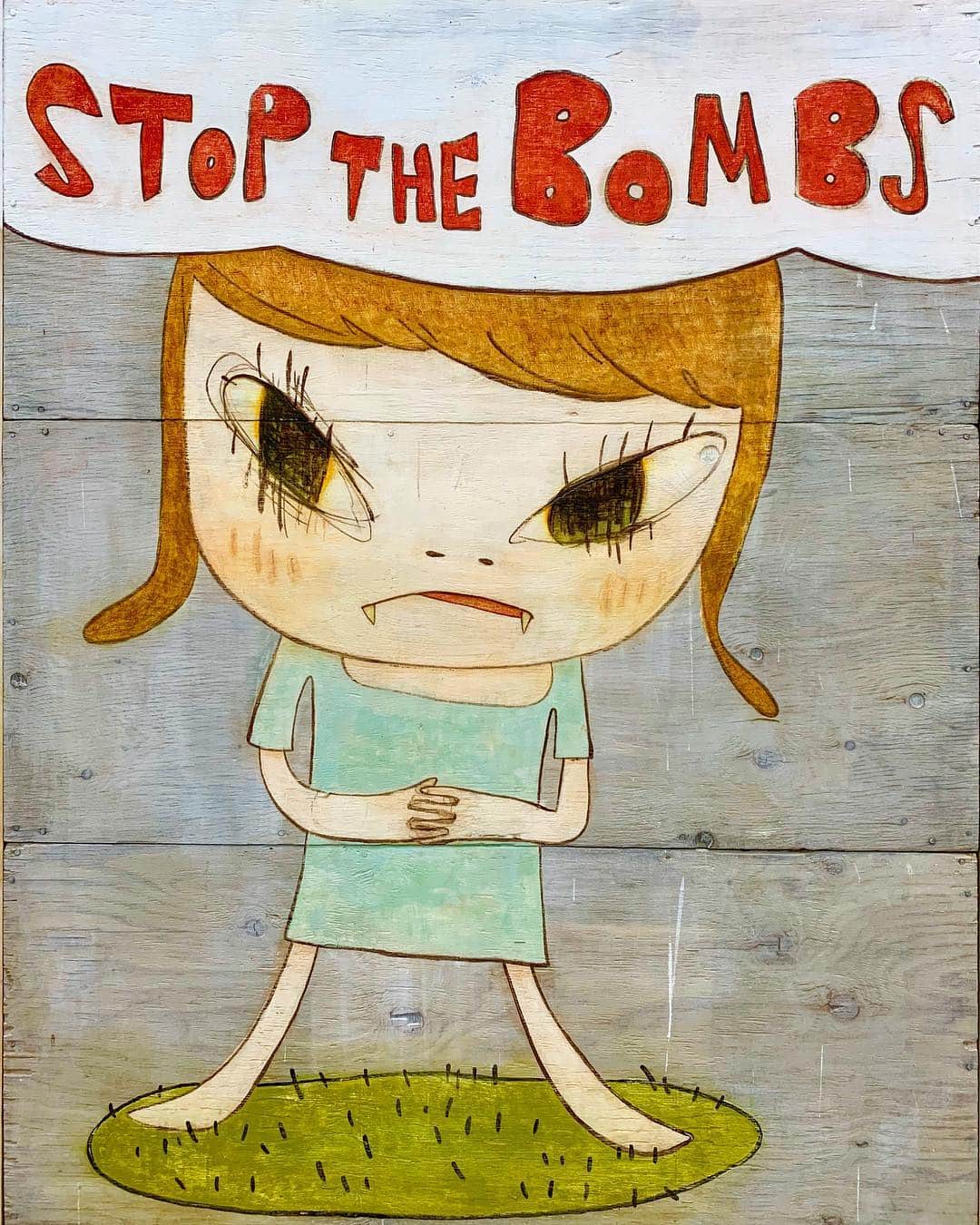 奈良美智のインスタグラム：「LOUDER THAN BOMB !」