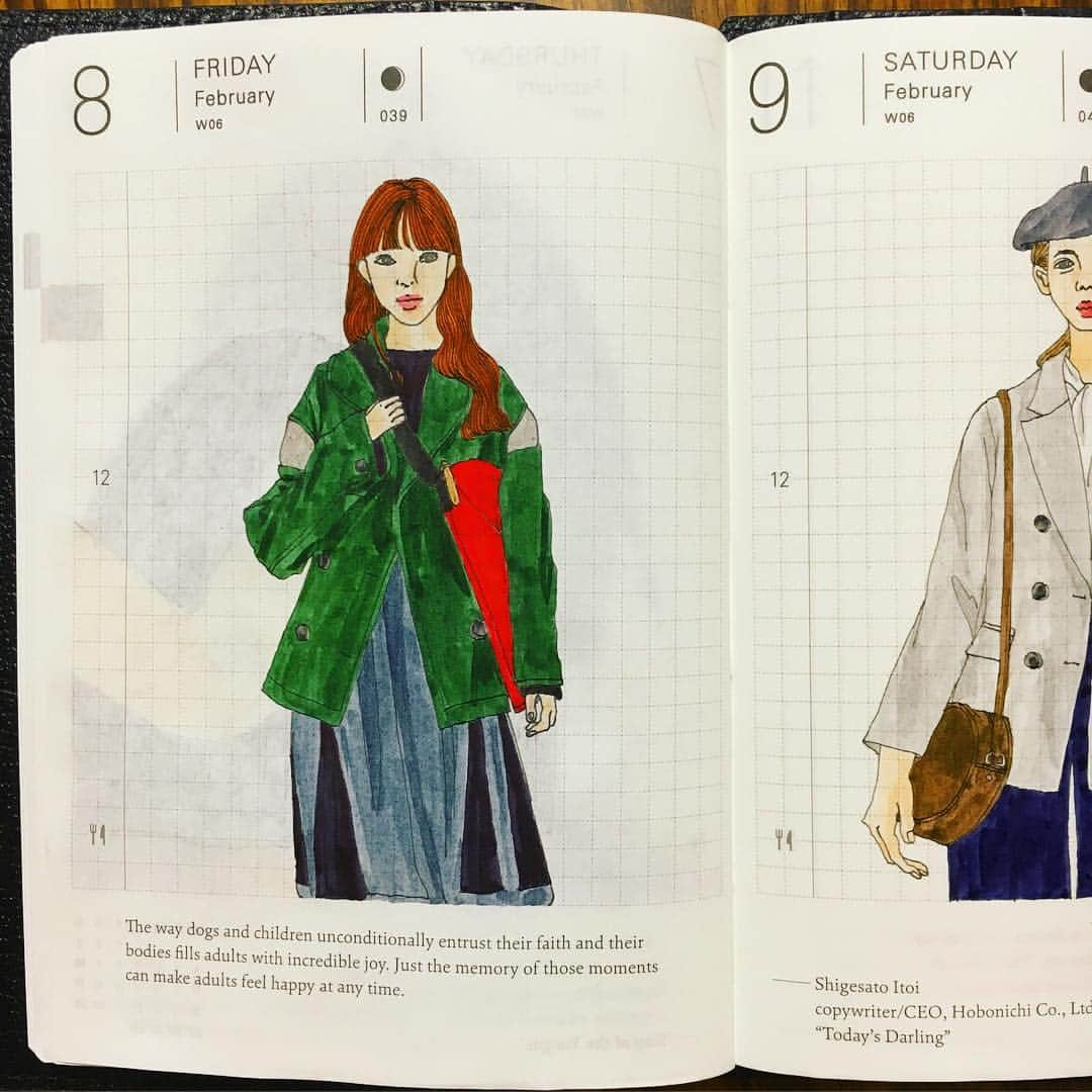 bouinaさんのインスタグラム写真 - (bouinaInstagram)「P coat ！ 🧥 🧥 🧥 #ほぼ日手帳 #ほぼ日 #ほぼ日手帳プランナー #ほぼ日プランナー #hobonichi #hobonichiplanner #bouinadiary #diary #sketch #絵 #絵日記 #スケッチ #手帳 #1日1絵 #pコート」2月9日 10時16分 - bouina