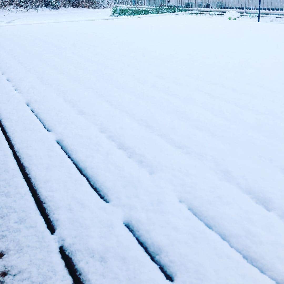 小畑由香里さんのインスタグラム写真 - (小畑由香里Instagram)「すごーい☃️ 起きてびっくり！ すごい降ってるし！ なかなか積もってる！ 今日は出かける予定していたけど これじゃやめといた方がいいね 予定変更で今日は雪遊びだ🎿」2月11日 7時31分 - obata_yukari_official