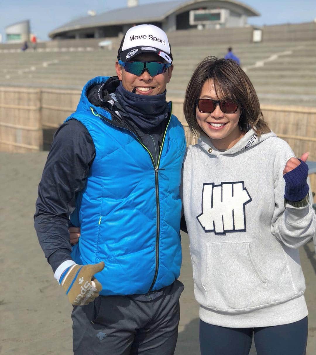 浦田景子のインスタグラム：「長谷川選手、明日からオーストラリア🇦🇺 嫁のアキは愛媛で合宿中！ みんなそれぞれ！💪🏾🏐 #beachvolleyball#teamjapan #ビーチバレー#体重増量中#進化」